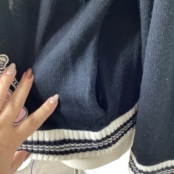 ASHLEY STEWART PLUS SIZE 22 24 TOP BLACK PATCH EMBROIDERED SWEATER CARDIGAN‎ - Picture 9 of 12